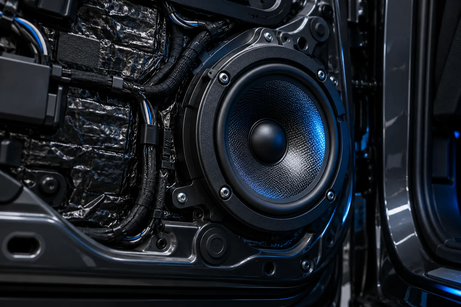 Car speaker installed inside a vehicle door
